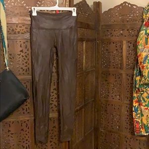 Spanx Brown Faux Leather Leggings